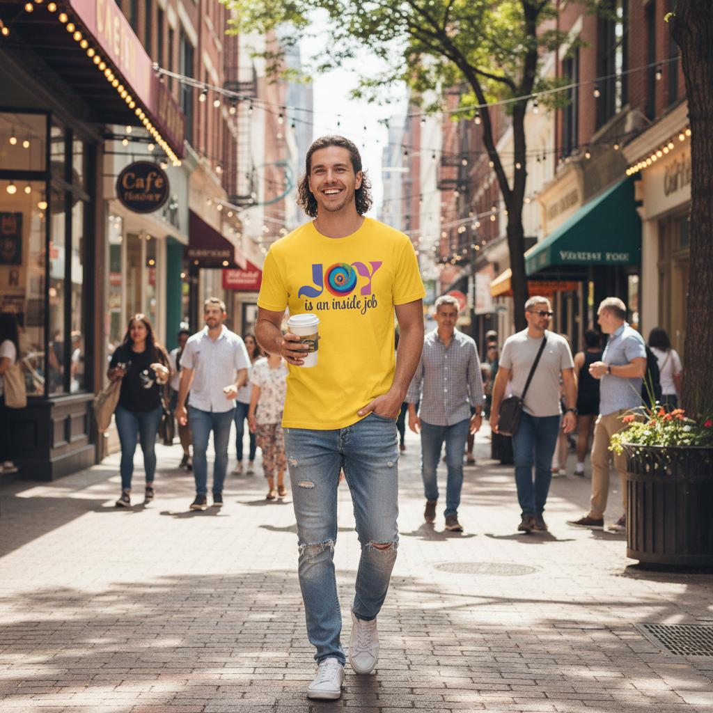 Uplifting Fun Cotton T-shirt - Joy is an inside job