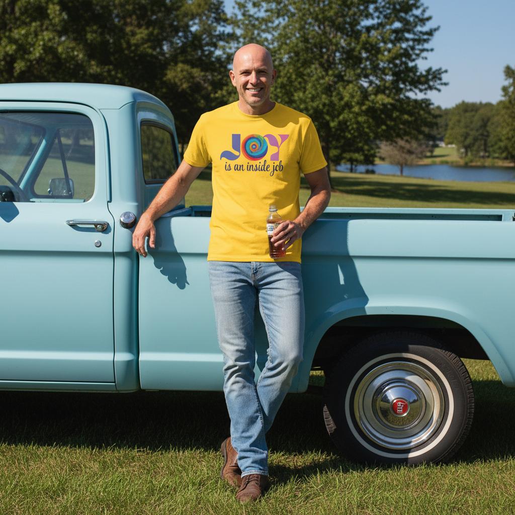 Uplifting Fun Cotton T-shirt - Joy is an inside job