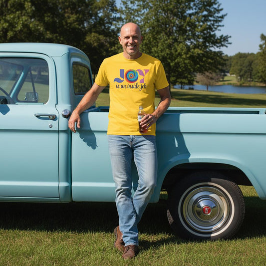 Uplifting Fun Cotton T-shirt - Joy is an inside job